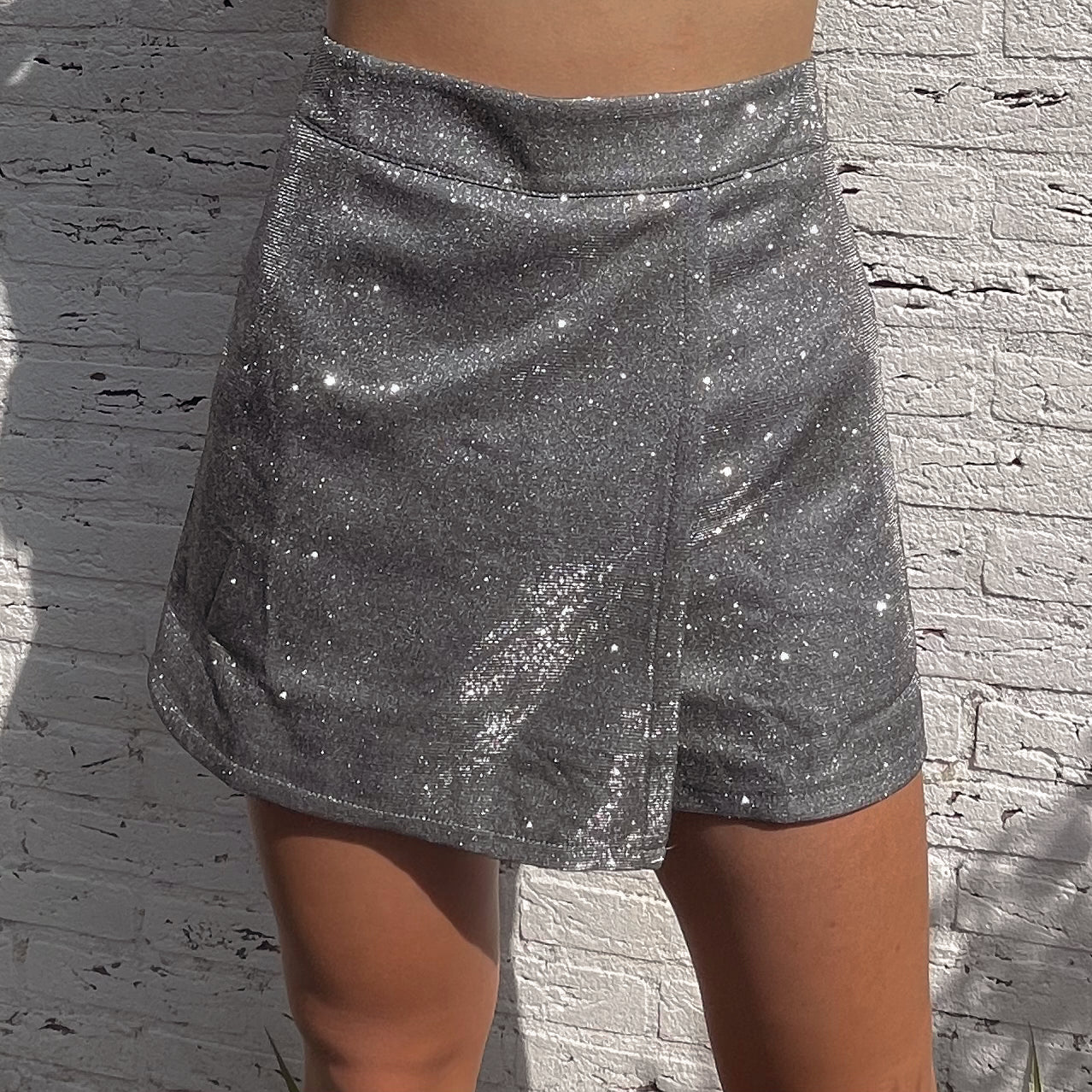 KATIE GLITTER SKORT ZILVER